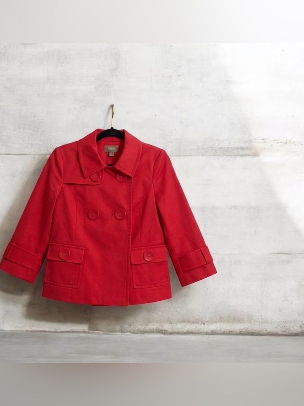 Halogen Red Double-Breasted Women’s Peacoat